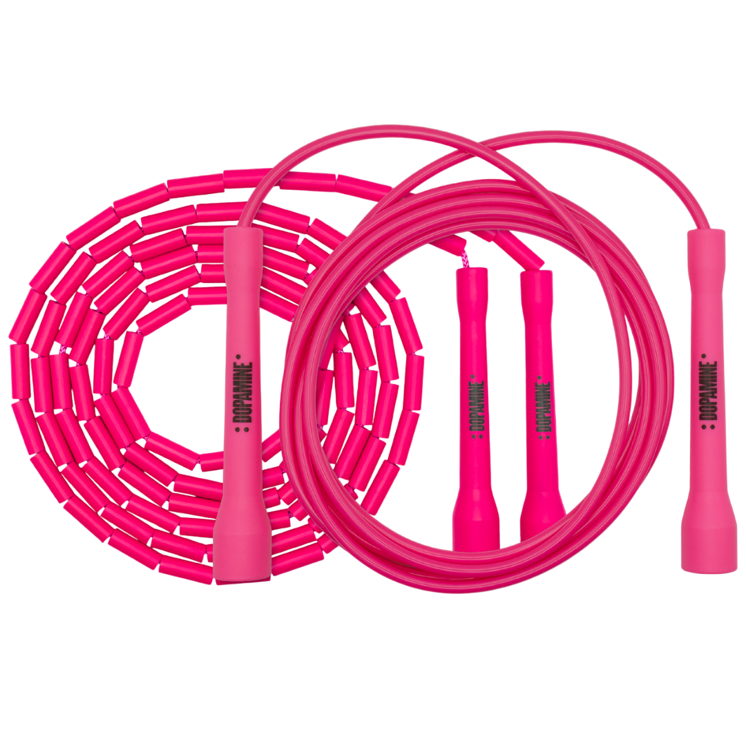 Pink Ropes Durable Dopamine - Pink Jump Rope Bundle - Beaded and PVC – DOPAMINE