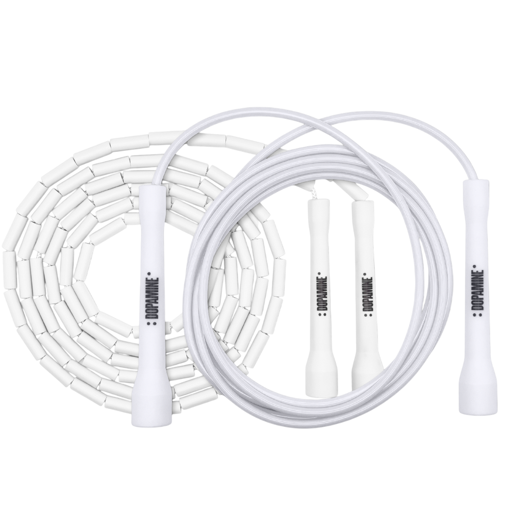 Dopamine - White Jump Rope Bundle - Beaded and PVC – DOPAMINE